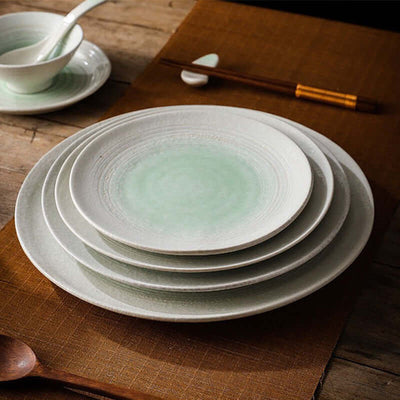 Vintage hotel dinnerware with underglaze color design